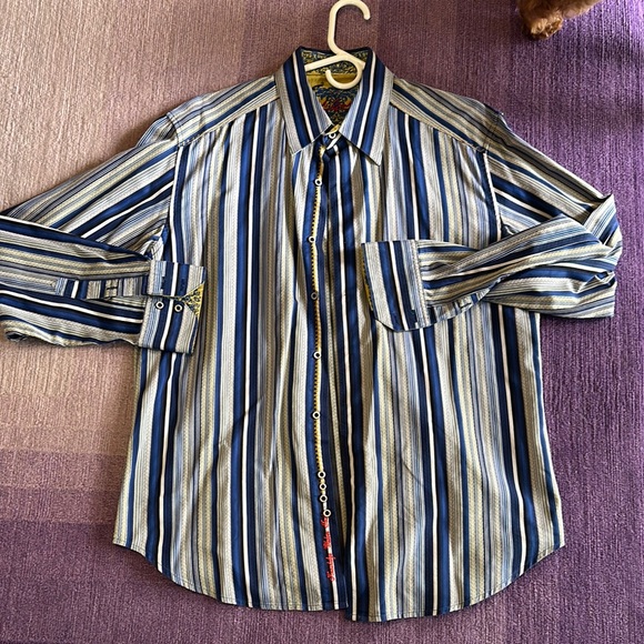 Striped blue Robert Graham shirt